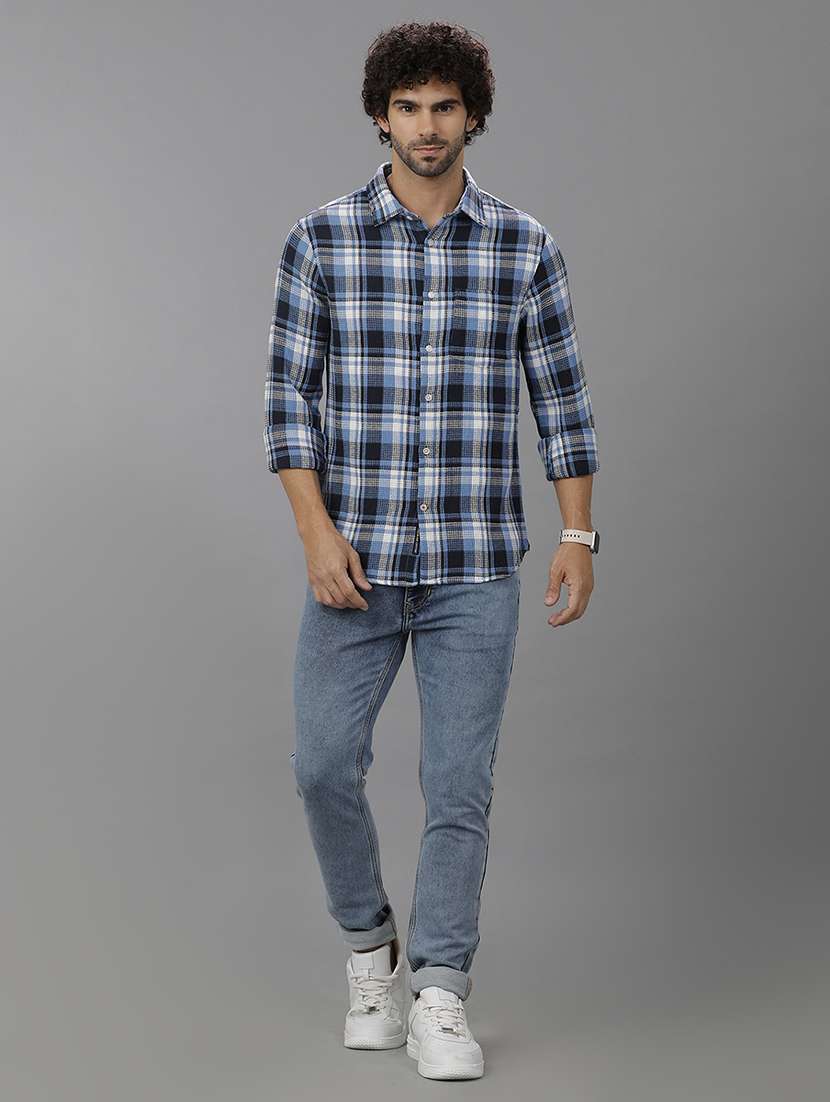 men checkered long sleeve casual shirt - 21668615 -  Standard Image - 3