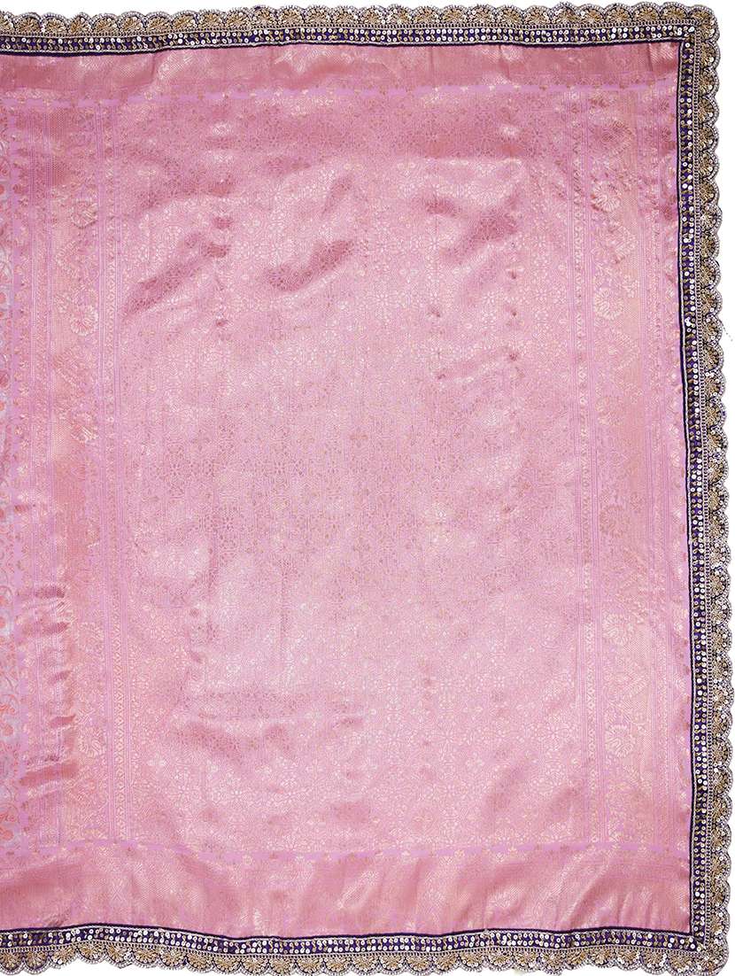 women pink self design banarasi saree with blouse - 21668674 - Standard Image - 5