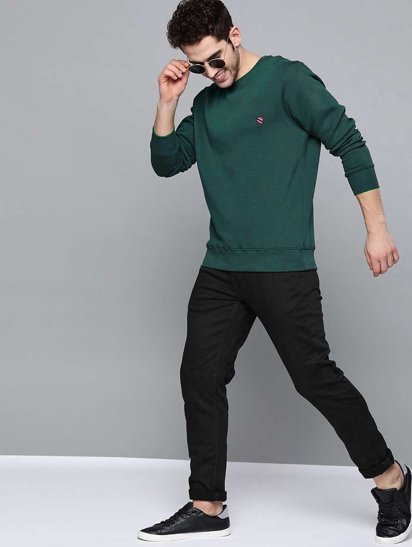 men long sleeve plain sweatshirt - 21668677 -  Standard Image - 3