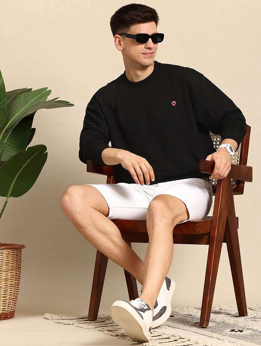 men long sleeve plain sweatshirt - 21668678 - Standard Image - 3
