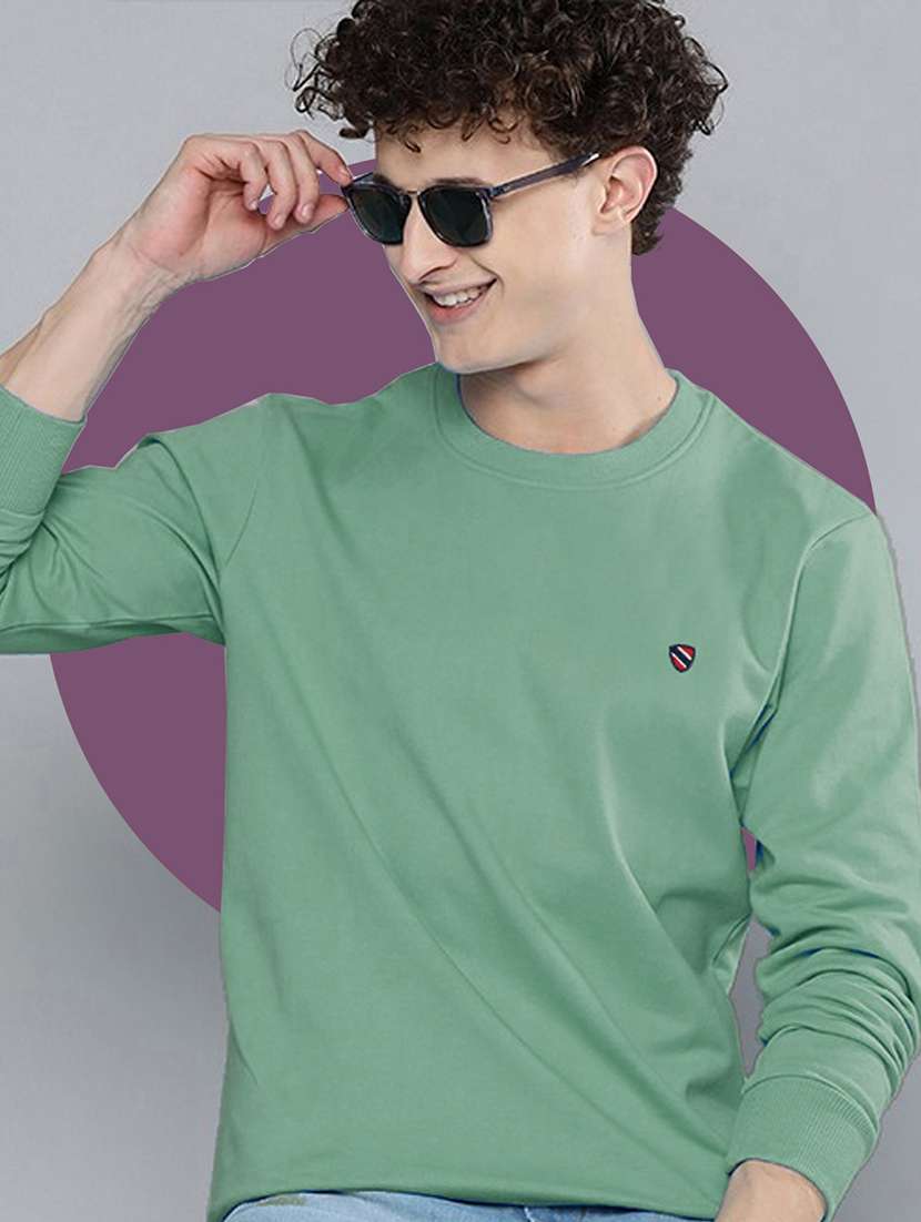 men long sleeve plain sweatshirt - 21668683 - Zoom Image - 0