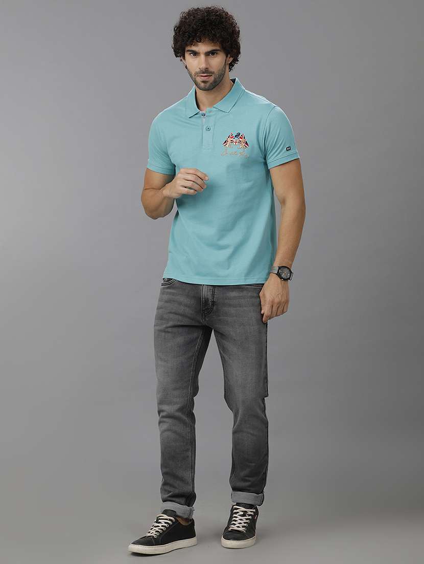 men short sleeve placement print polo t-shirt - 21668710 -  Standard Image - 3