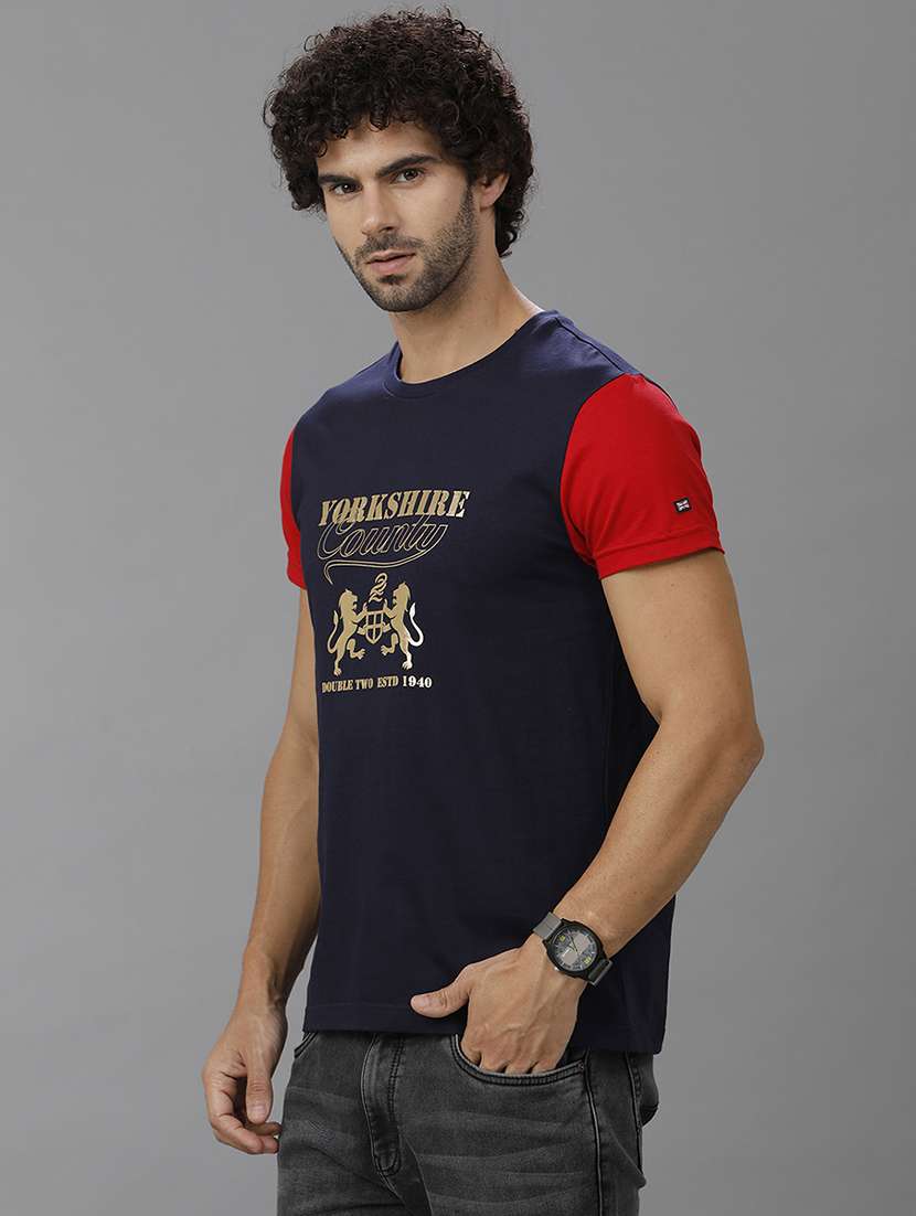 men crew neck front print t-shirt