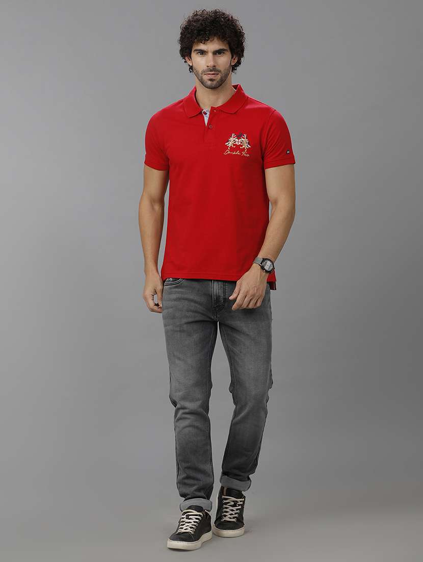 men short sleeve placement print polo t-shirt - 21668722 -  Standard Image - 3