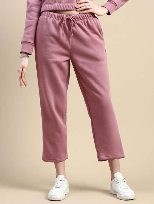 women solid mid rise track pant - 21668961 -  Standard Image - 0