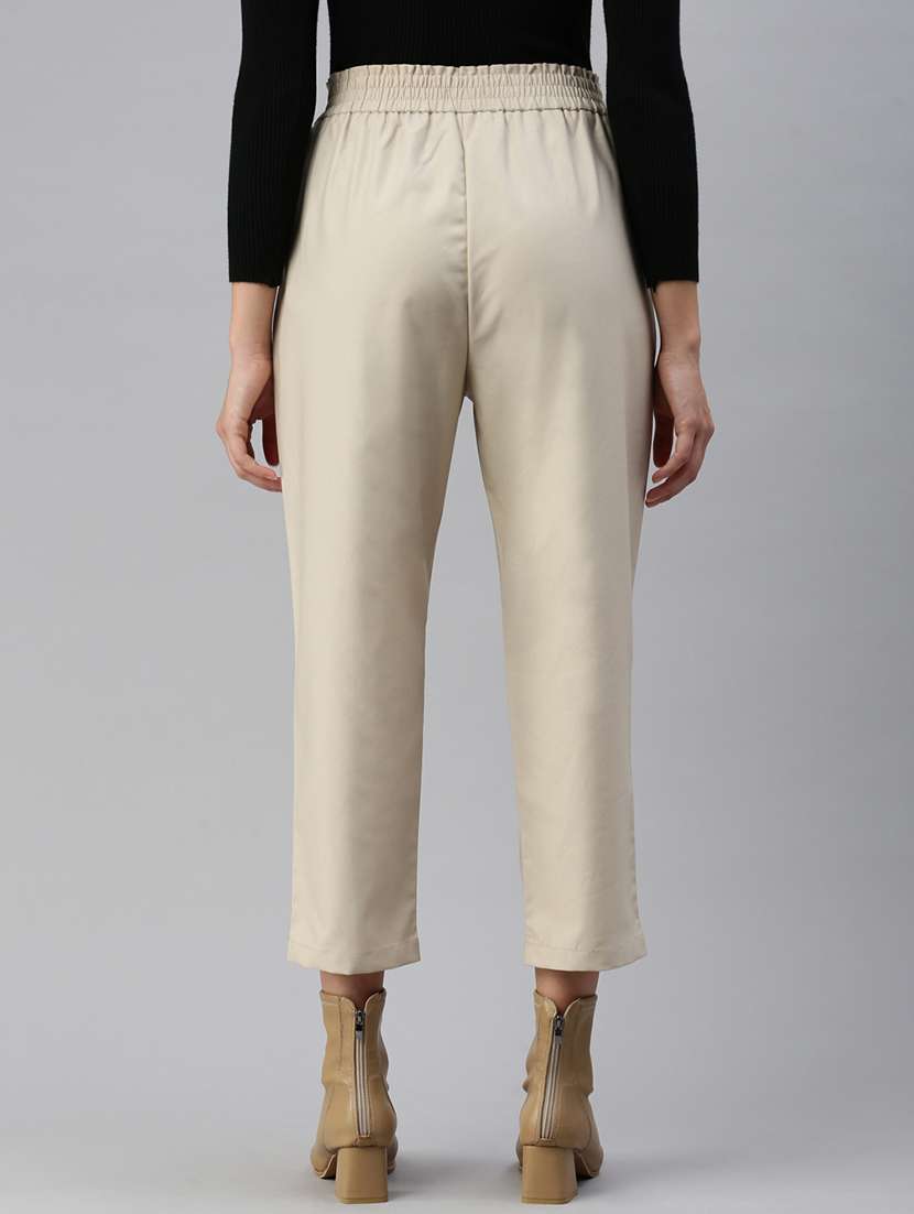women solid high rise cigarette pant - 21668964 - Standard Image - 3