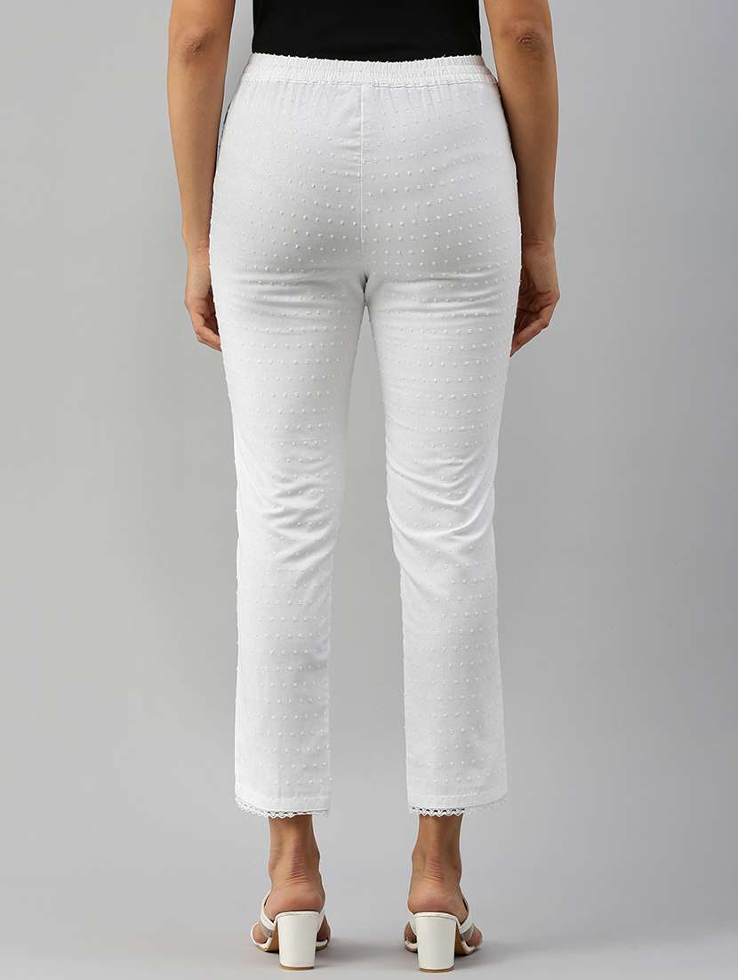 women self designed mid rise tapered pant - 21668982 -  Standard Image - 3