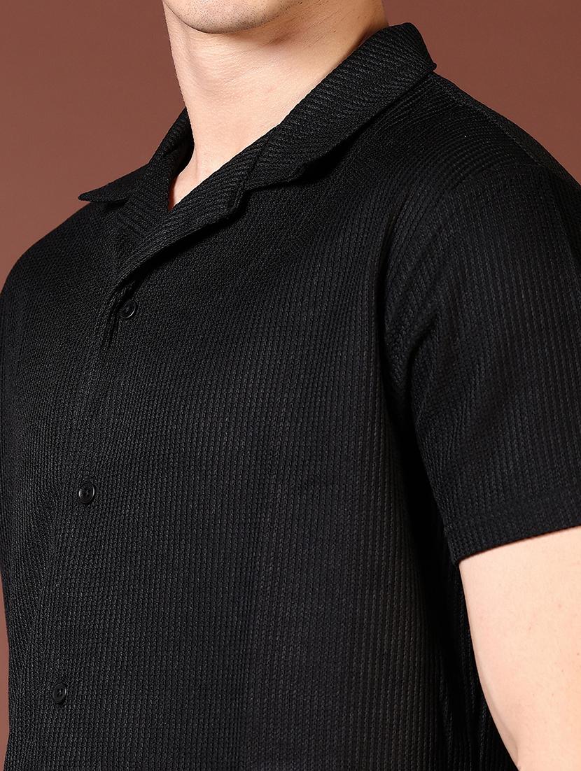 men solid short sleeve casual shirt - 21669066 - Standard Image - 5