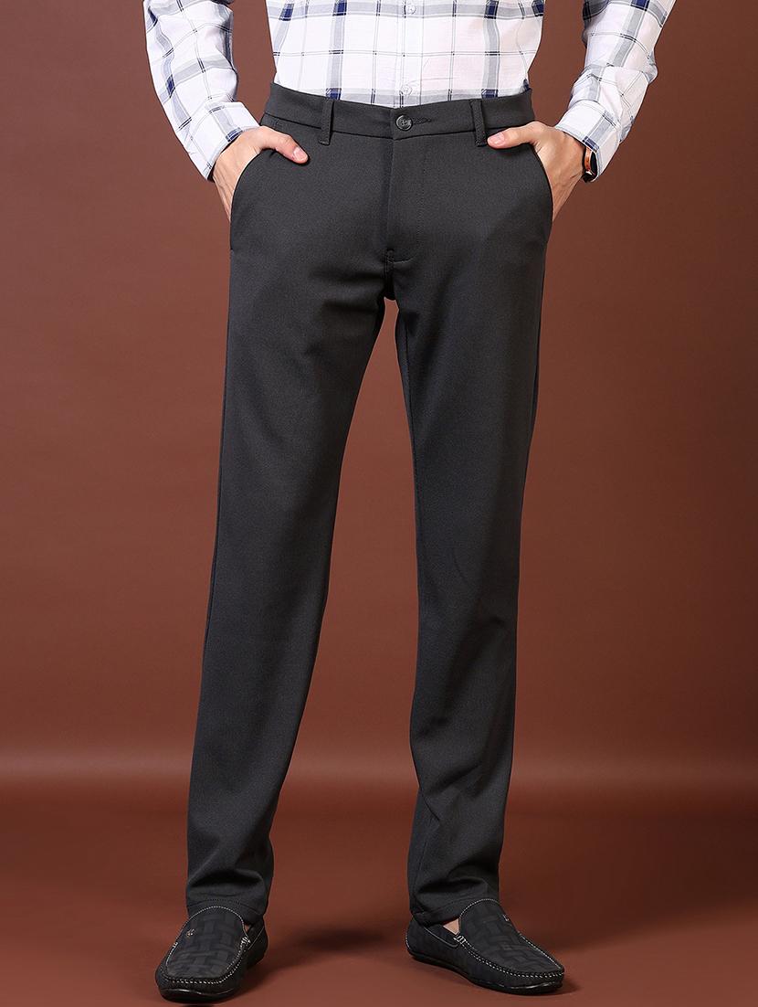 men solid flat front casual trouser - 21669073 - Zoom Image - 0
