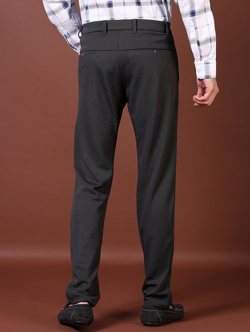 men solid flat front casual trouser - 21669073 - Standard Image - 3