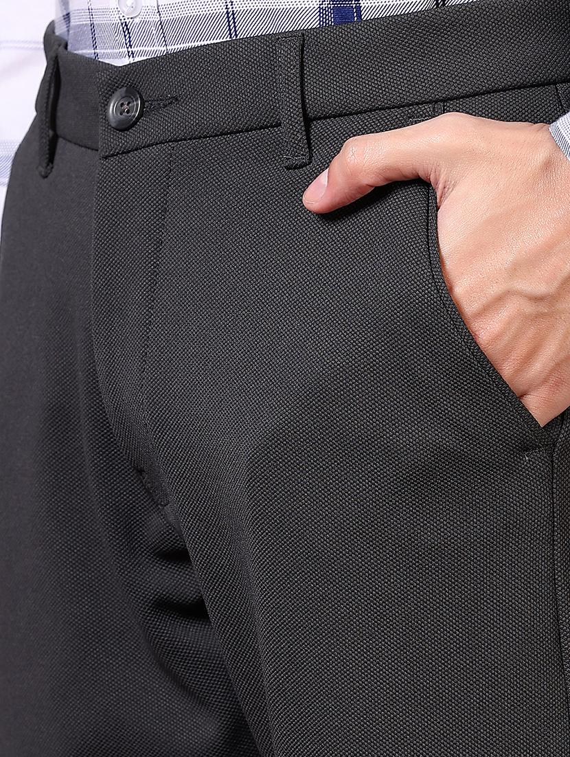 men solid flat front casual trouser - 21669073 - Standard Image - 5