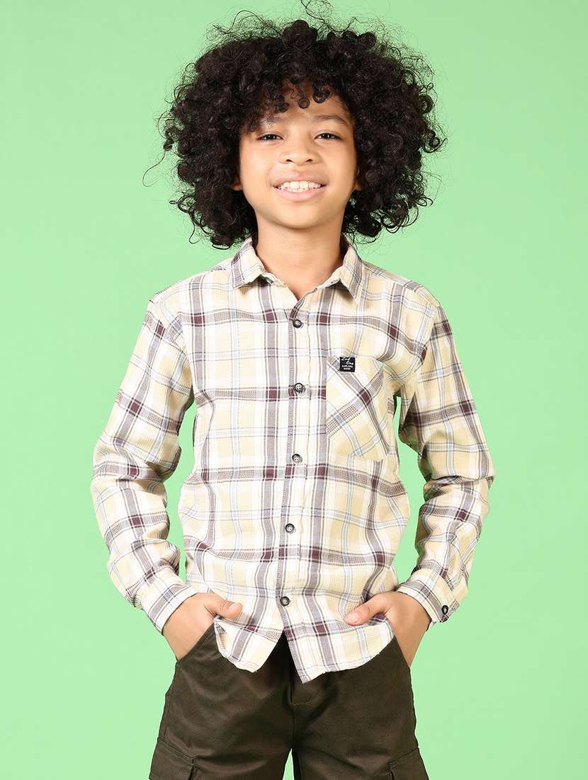 boys long sleeves checkered shirt