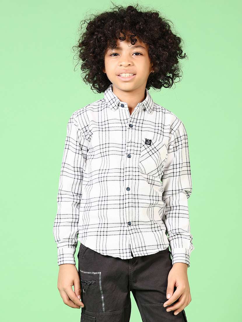boys long sleeves checkered shirt