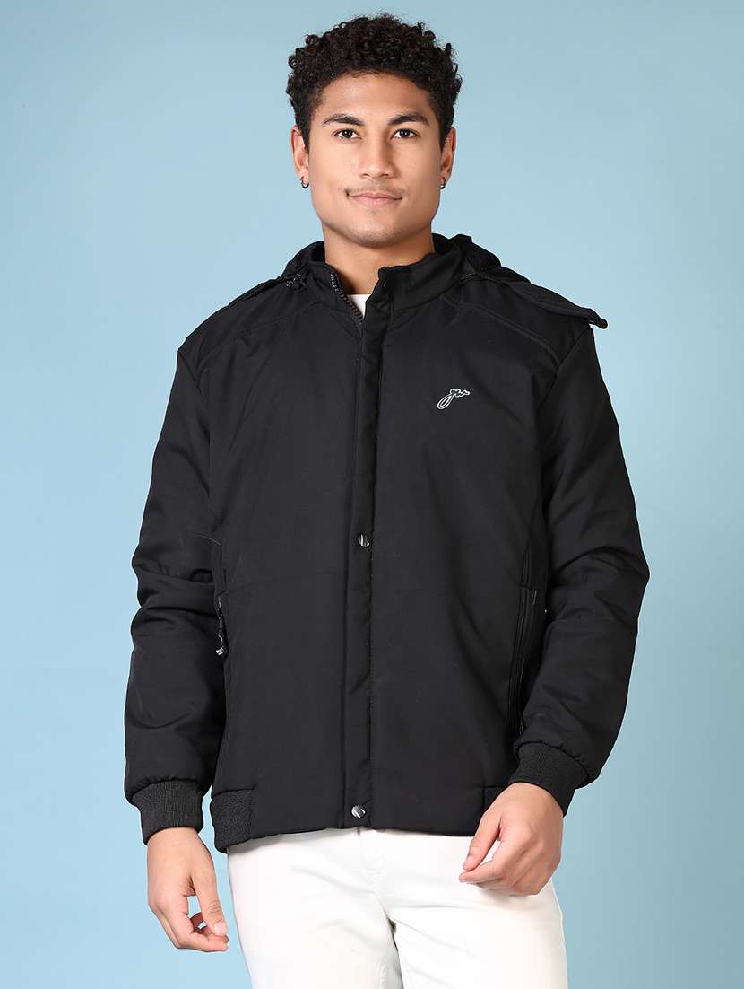 men solid long sleeve bomber jacket