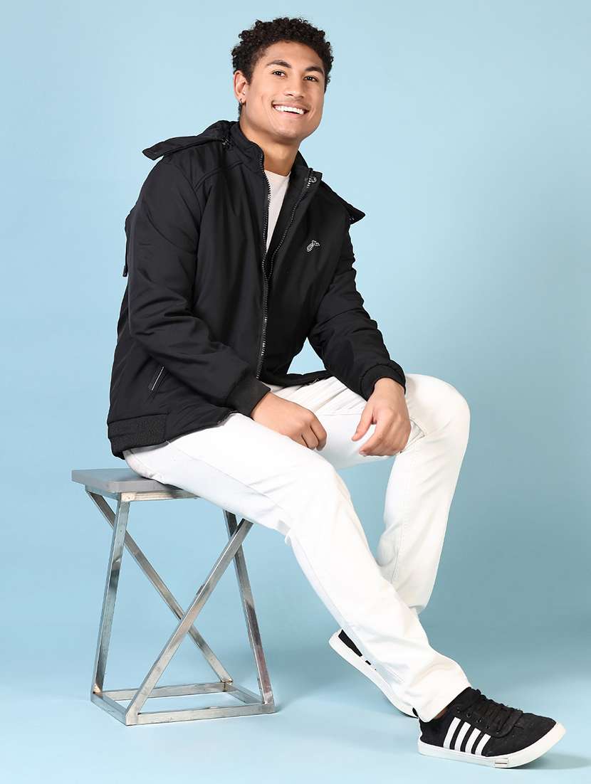 men solid long sleeve bomber jacket - 21669095 -  Standard Image - 3