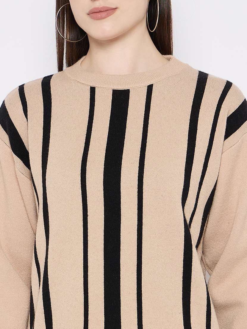 women striped winter wear co-ord set - 21669385 -  Standard Image - 5