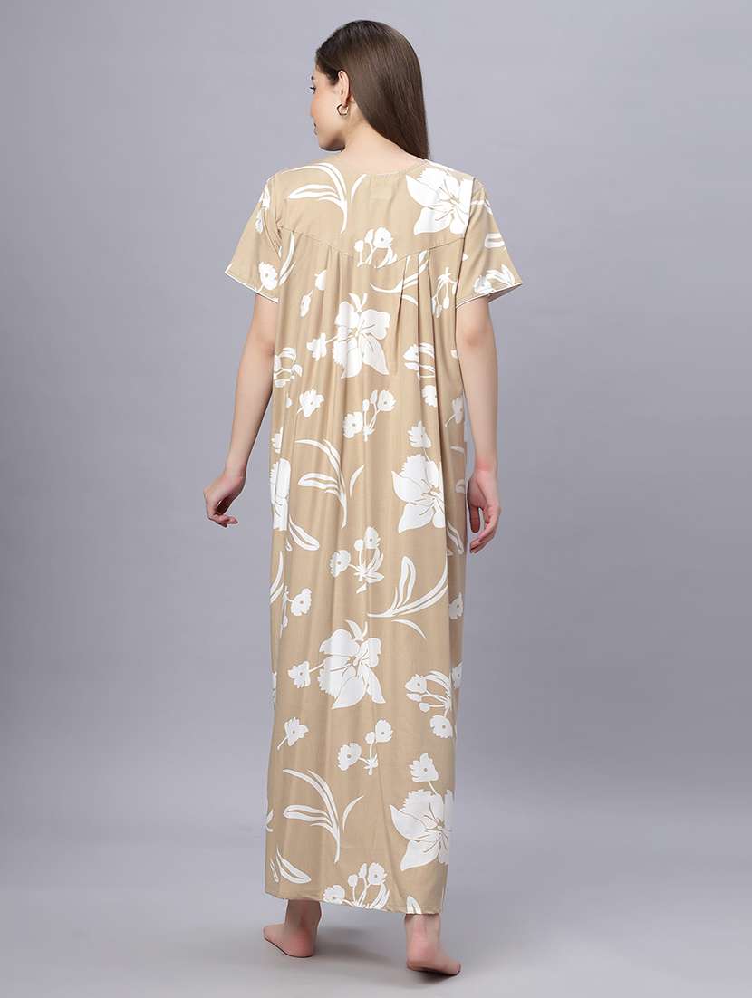 women printed short sleeves nighty - 21669468 -  Standard Image - 3