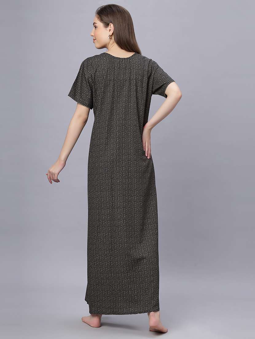 women printed short sleeves nighty - 21669480 -  Standard Image - 3