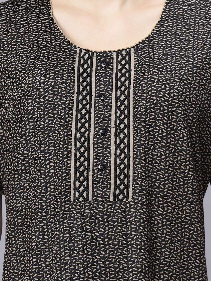 women printed short sleeves nighty - 21669480 -  Standard Image - 5