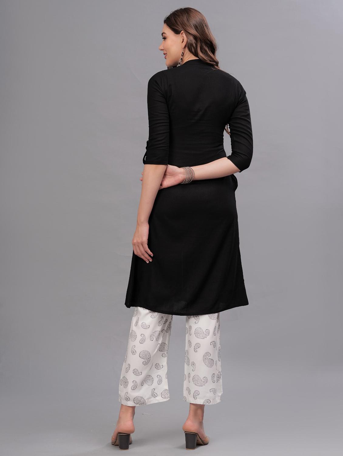 women embellished mandarin neck kurta pant set - 21669486 - Standard Image - 3
