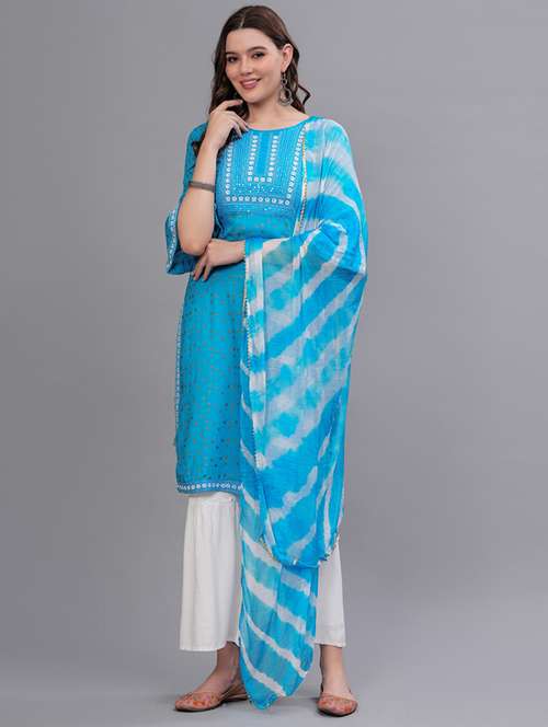 women printed kurta sharara set with dupatta - 21669512 -  Standard Image - 0