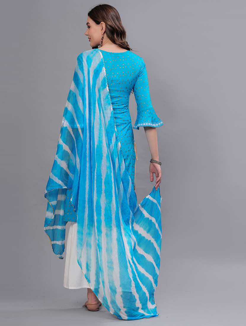 women printed kurta sharara set with dupatta - 21669512 - Standard Image - 3