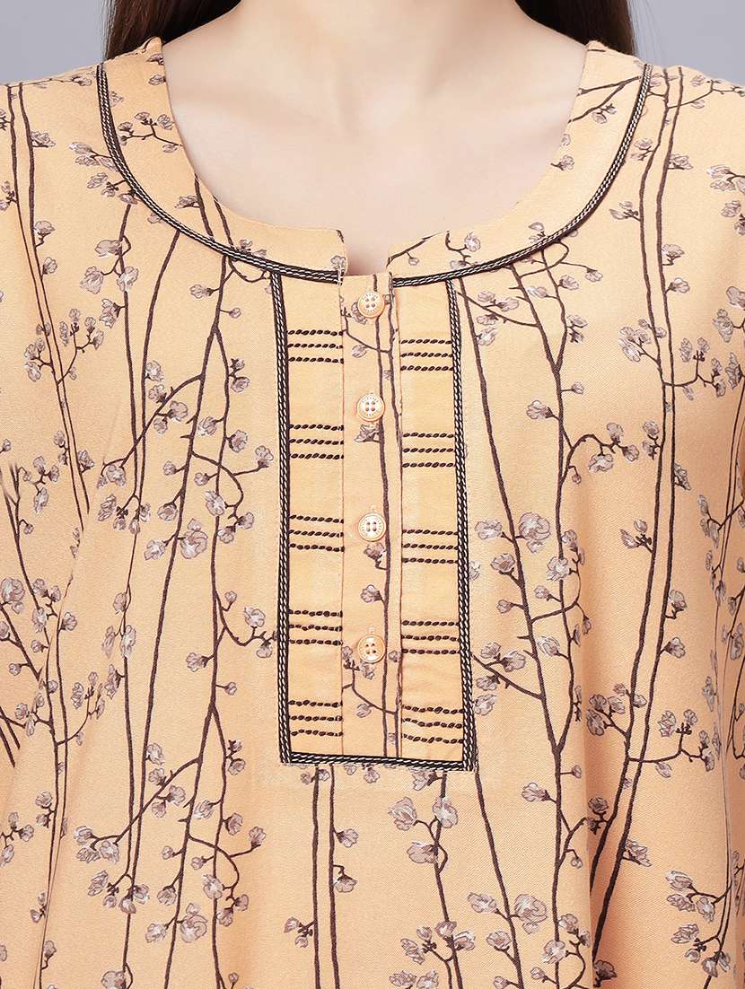 women printed short sleeves nighty - 21669549 - Standard Image - 5
