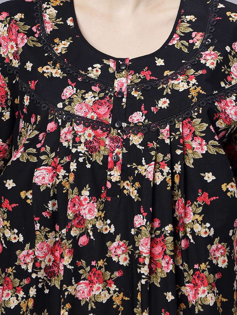 women printed short sleeves nighty - 21669555 -  Standard Image - 5