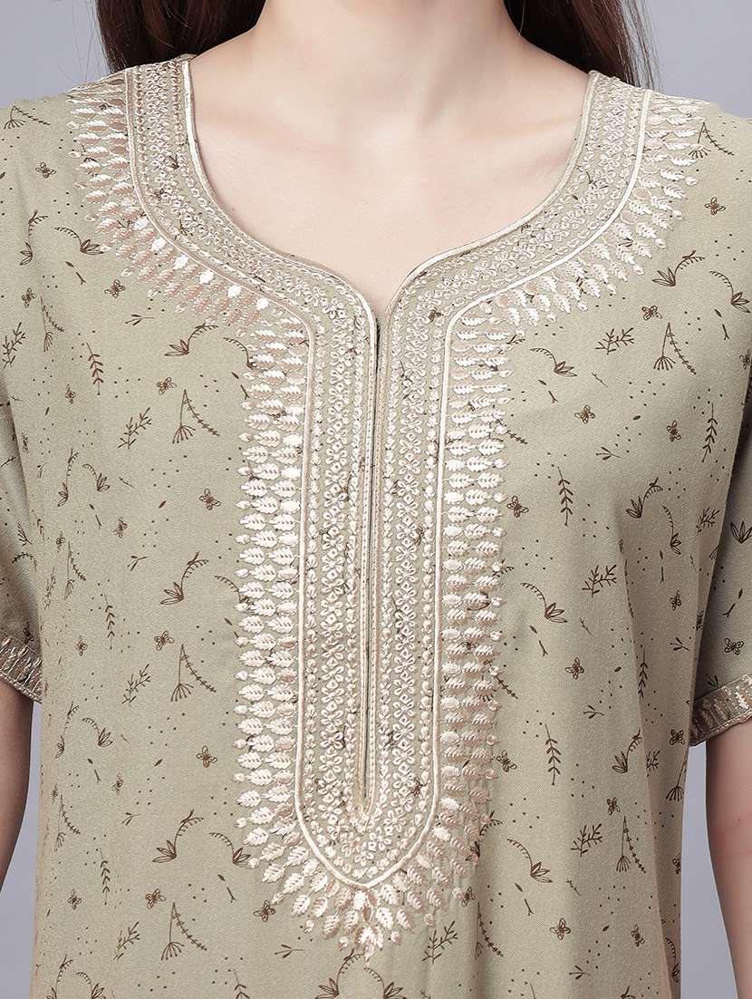 women printed short sleeves nighty - 21669582 -  Standard Image - 5