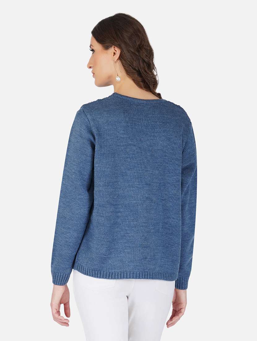 women self design long sleeve shrug - 21669600 -  Standard Image - 3