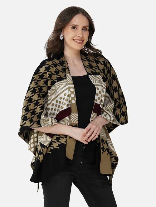 women self design long sleeve shrug - 21669604 - Standard Image - 0