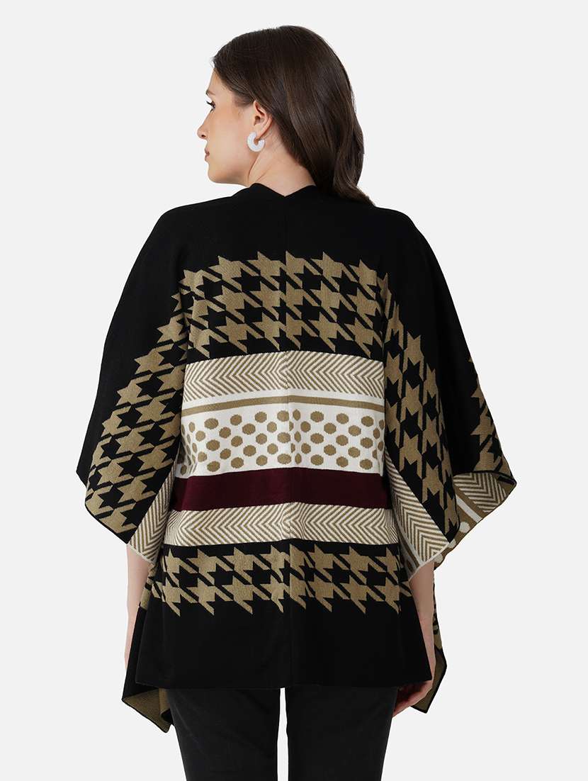 women self design long sleeve shrug - 21669604 - Standard Image - 3