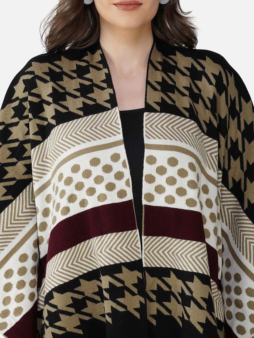 women self design long sleeve shrug - 21669604 - Standard Image - 5