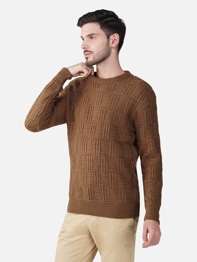 men long sleeves self design pullover - 21669608 - Zoom Image - 0