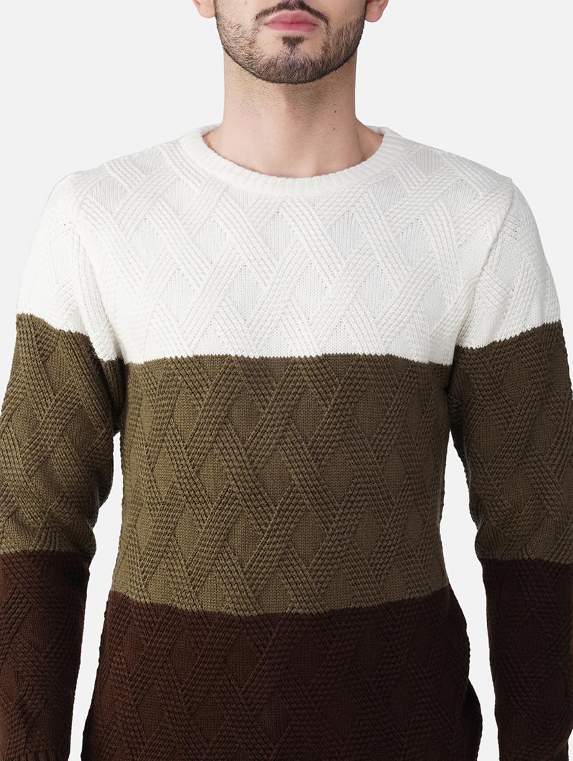 men long sleeve color block pullover - 21669611 - Standard Image - 5