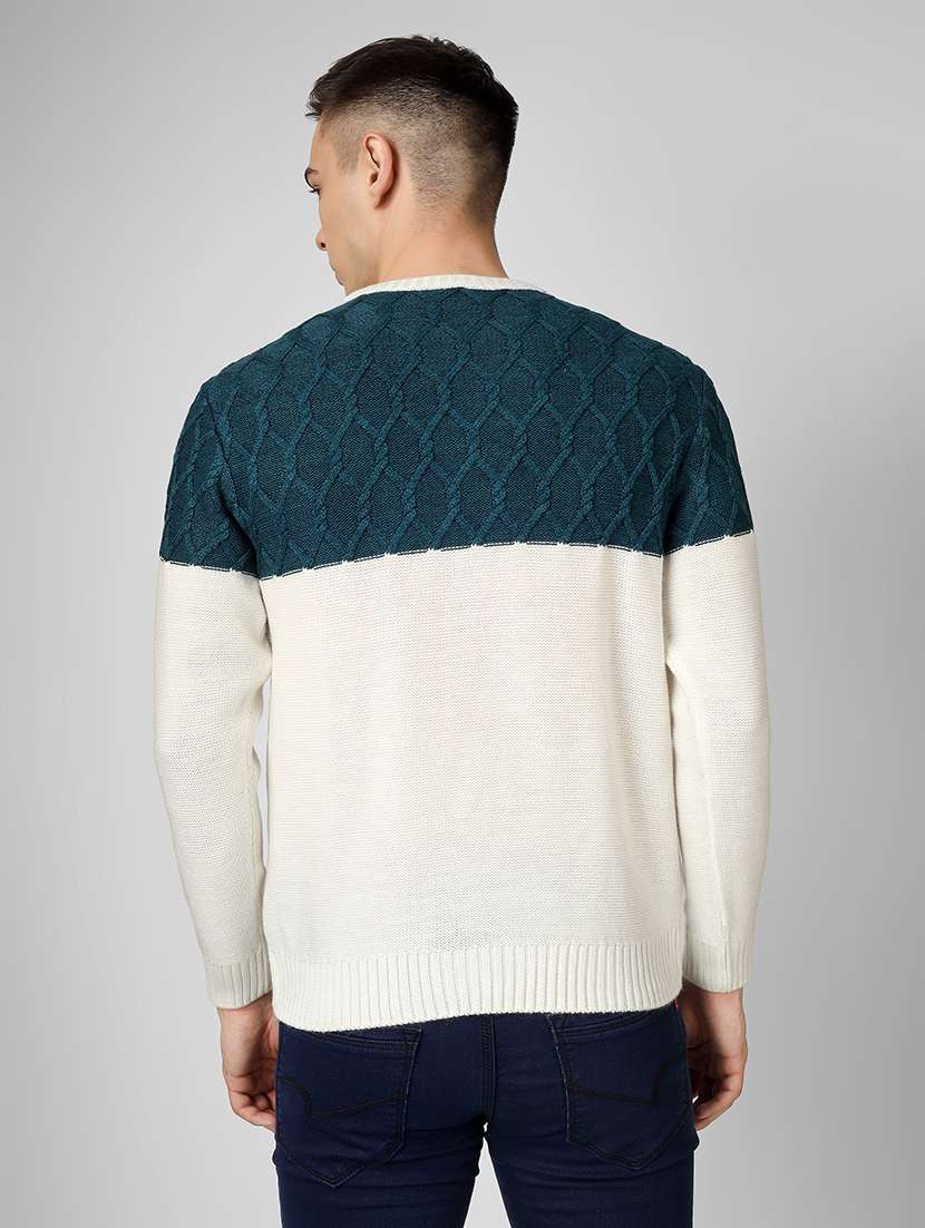 men long sleeve color block pullover - 21669612 -  Standard Image - 3