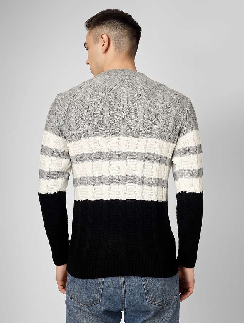 men long sleeve color block pullover - 21669613 -  Standard Image - 3