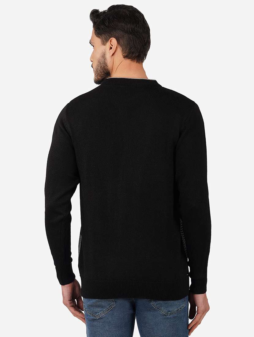 men long sleeves color block pullover - 21669619 -  Standard Image - 3