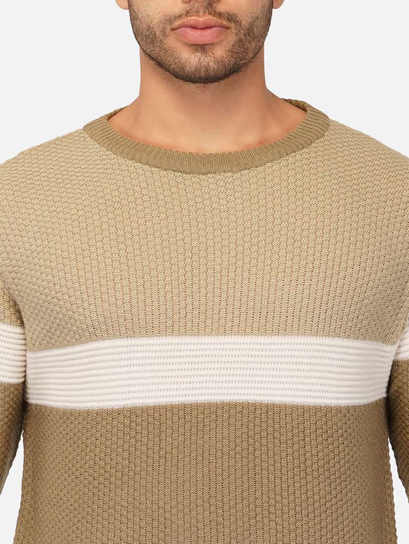 men long sleeve color block pullover - 21669622 - Standard Image - 5