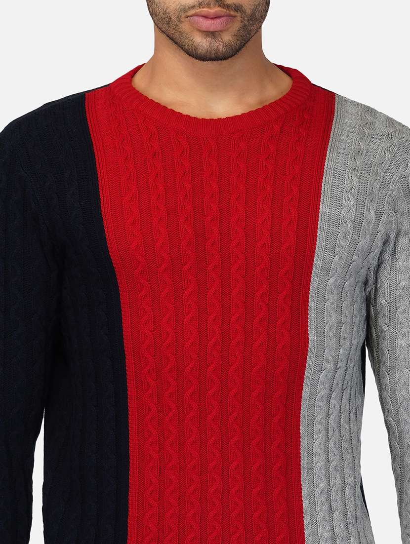 men long sleeve color block pullover - 21669626 -  Standard Image - 5