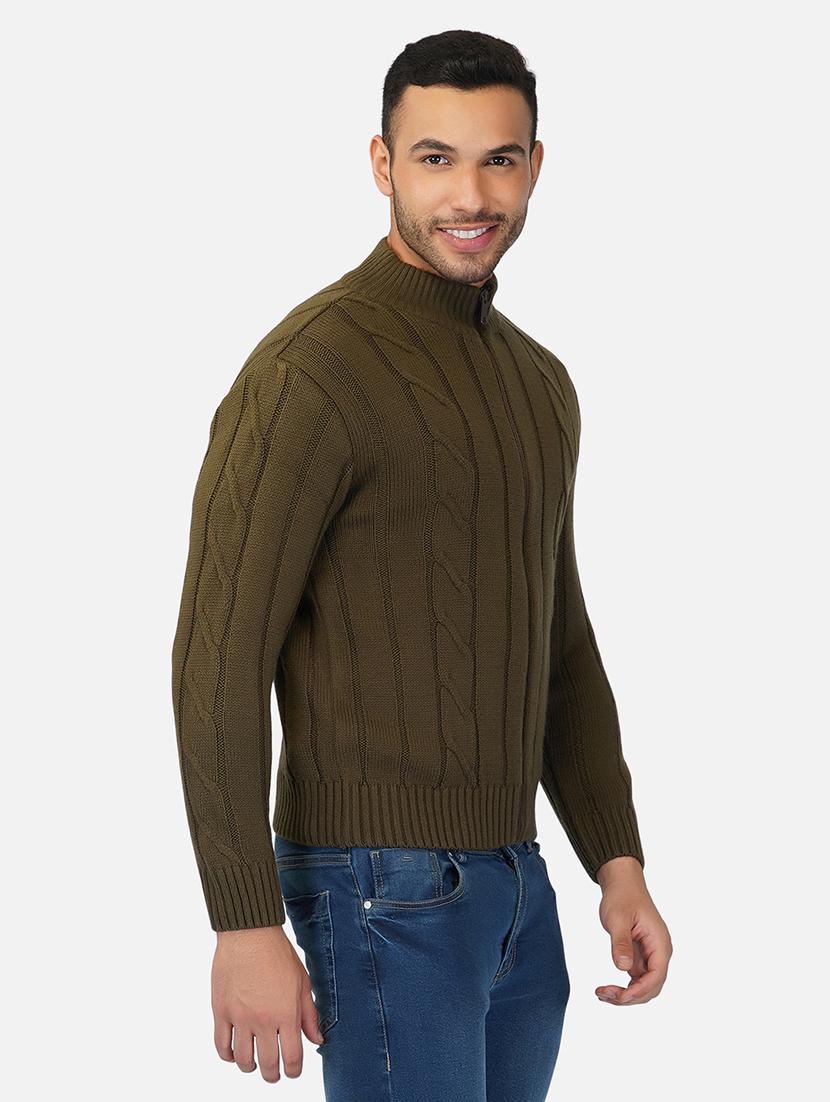 men long sleeves self design cardigan - 21669628 - Standard Image - 3