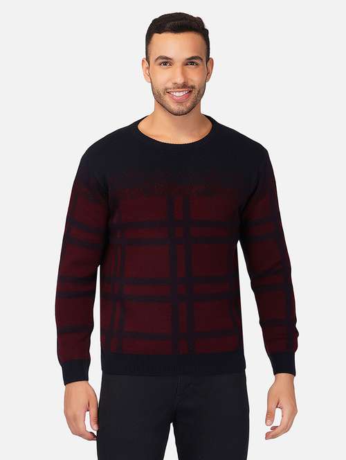 men long sleeves checkered pullover - 21669631 -  Standard Image - 0