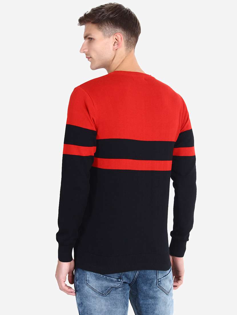 men long sleeve color block pullover - 21669632 -  Standard Image - 3