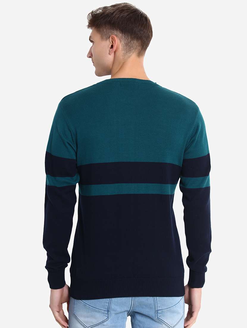 men long sleeve color block pullover - 21669633 -  Standard Image - 3