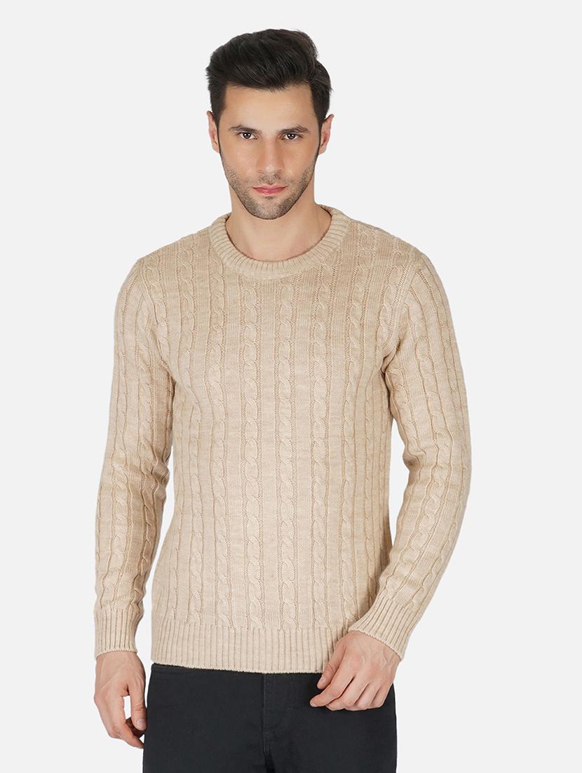 men long sleeves self design pullover - 21669638 -  Zoom Image - 0