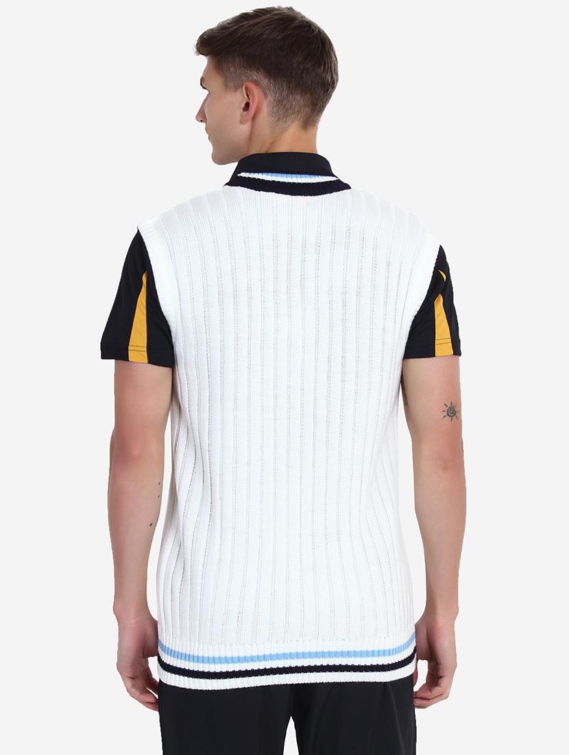 men v-neck self design pullover - 21669641 - Standard Image - 3