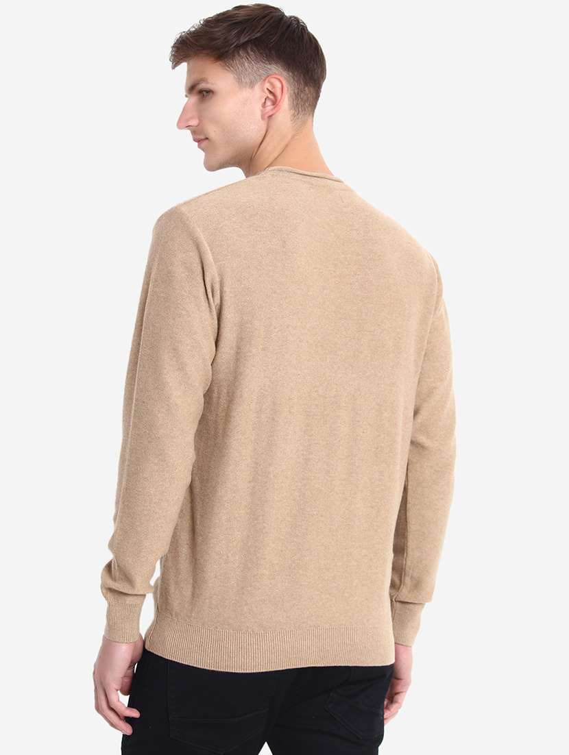 men long sleeves solid pullover - 21669643 - Standard Image - 3