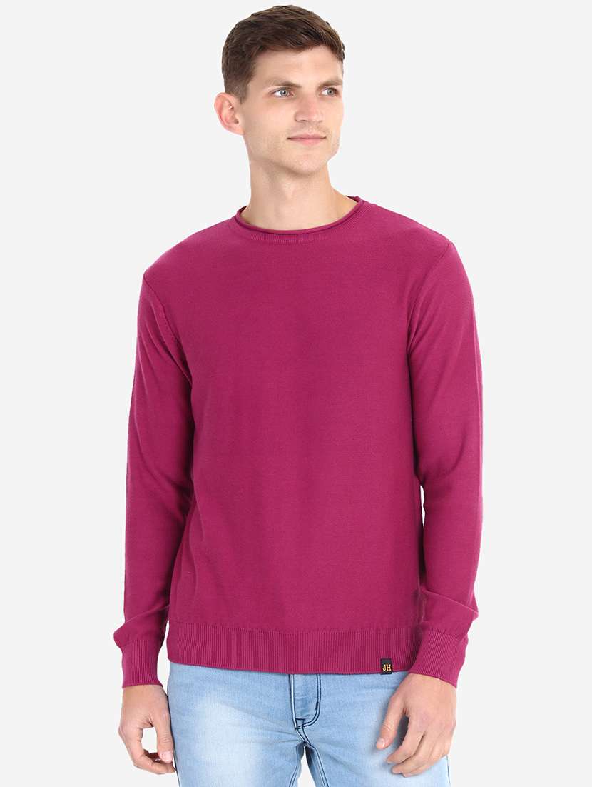 men long sleeves solid pullover - 21669644 -  Zoom Image - 0