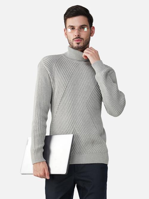 men long sleeves self design pullover - 21669653 - Standard Image - 0