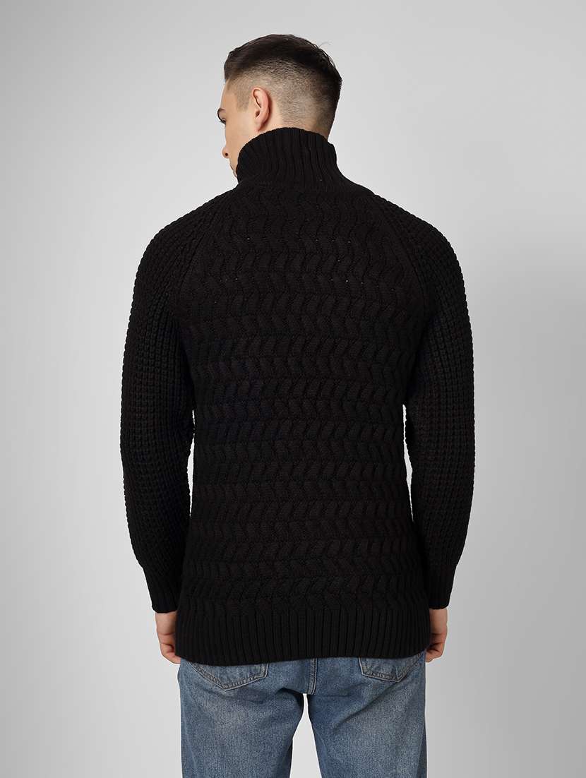 men long sleeves self design pullover - 21669655 - Standard Image - 3